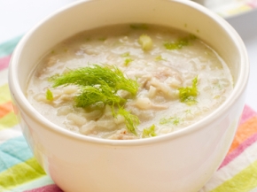 Молочный суп-пюре с рисом и кабачком