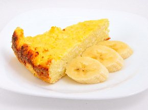 Творожный пудинг с бананом